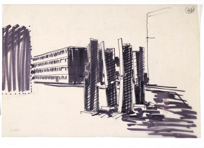 4 mâts (titre de la sculpture, inscrit sur l'oeuvre)