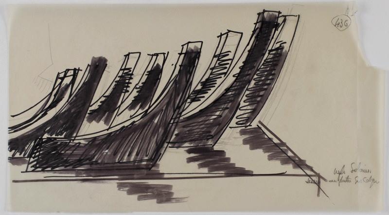 Nefs solaires / dessin au feutre sur calque (Titre inscrit sur le dessin)