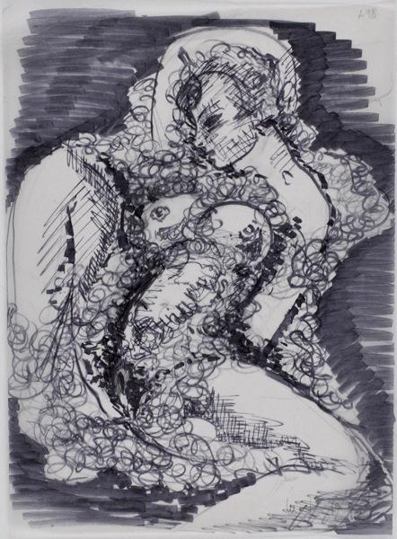 Sans titre ; Nu dans le froufrou (Titre non inscrit sur le dessin)