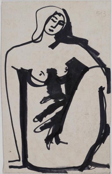 Sans titre ; Nu (Titre non inscrit sur le dessin) ; Nu (Au dos. Etude de nu au feutre, abandonnée)