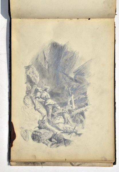 Roland à Roncevaux d'après Alphonse de Neuville (Recto du feuillet)