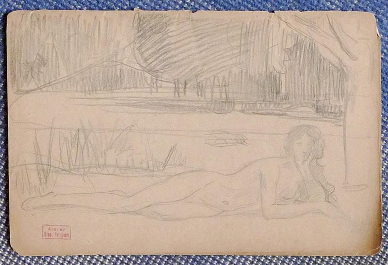 Femme au bain avec saules