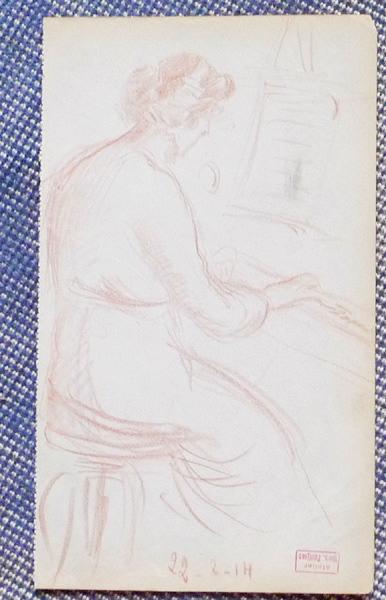 Femme [Marcelle Petitjean ?] au piano (Doute sur l'identité du personnage)