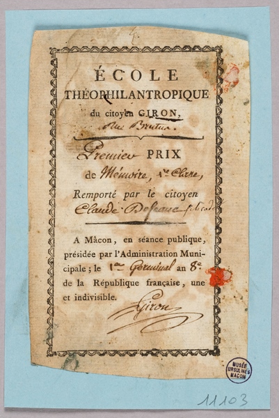 Ecole de Théophilantropique du citoyen GIRON