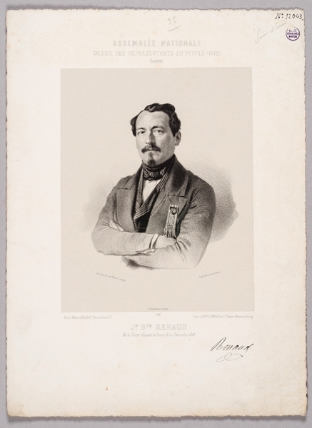 Jean Baptiste Renaud ; Galerie des représentants du peuple (1848) ; Assemblée Nationale : Galerie des Représentants du Peuple (1848) Isère