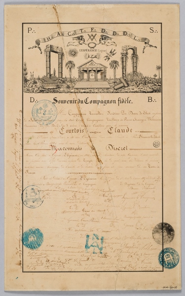 Diplôme franc-maçon