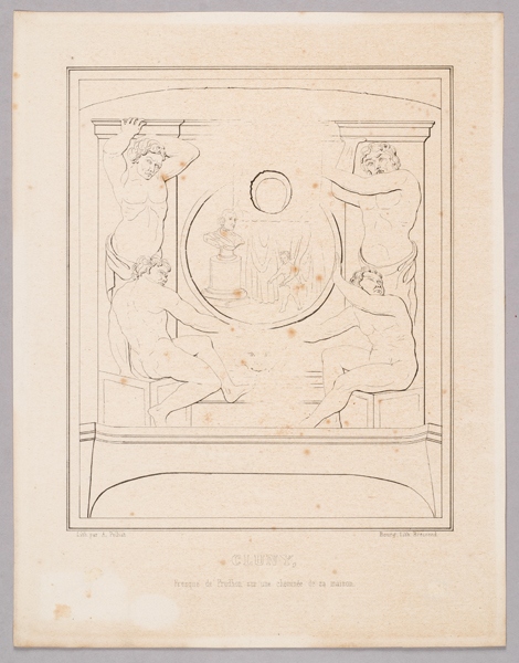 Cluny, Fresque de Prud'hon sur une cheminée de sa maison