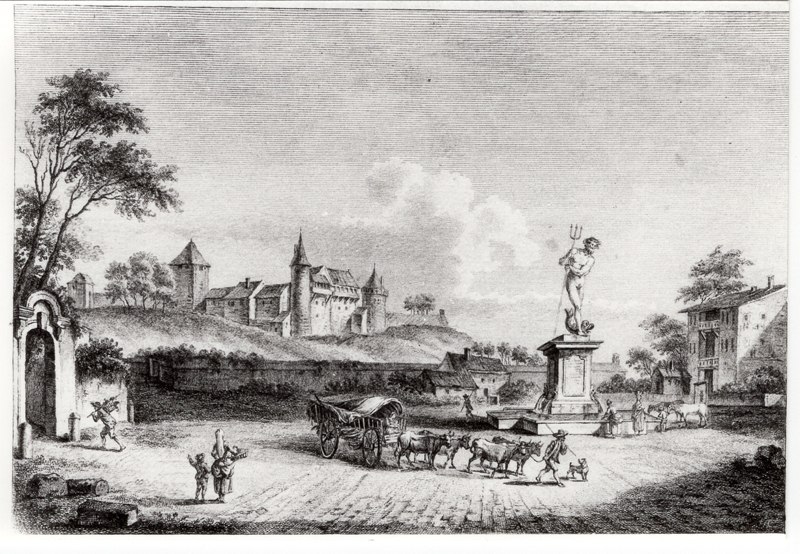 Fontaine de Neptune à Chalon-sur-Saône ; 2.e Vue de la citadelle de Chalon-sur-Saône