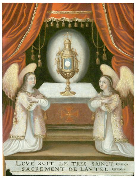Deux anges adorant le Saint-Sacrement