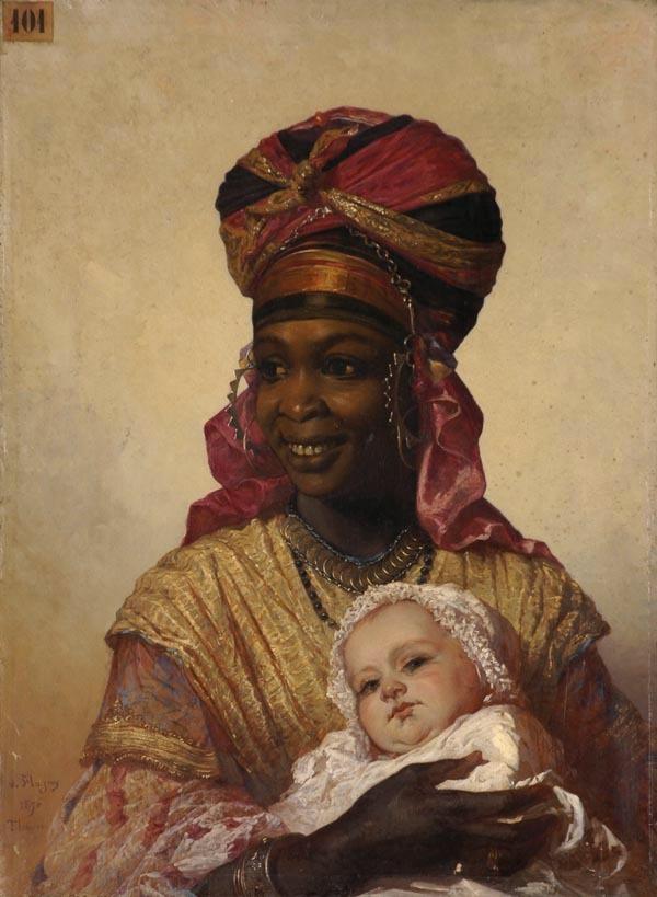 Nourrice noire et son enfant