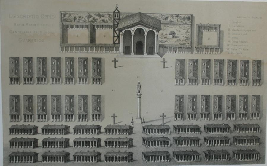 Les missions du Paraguay. Plan de la mission de Candelaria. (planche de l'Atlas du Paraguay de 1863. 4ème livraison).
