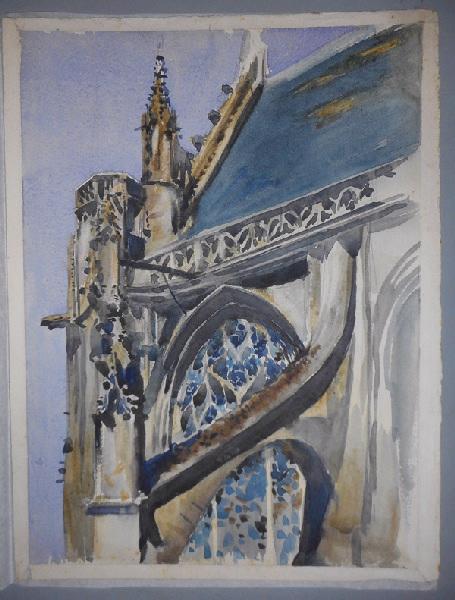 Contrefort de la cathédrale de Sens ((recto))