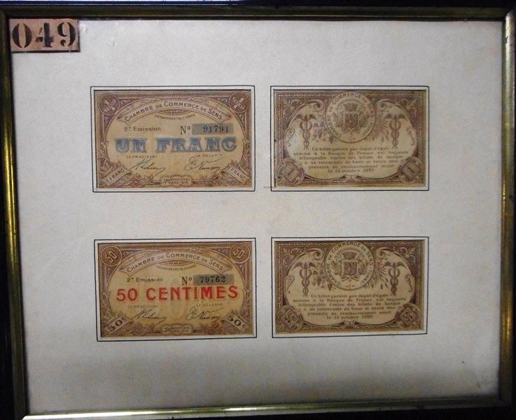 Papiers-monnaie émis par la chambre de commerce de Sens en 1917