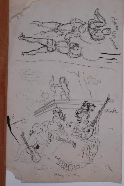 Joueurs d'escrime et musiciennes