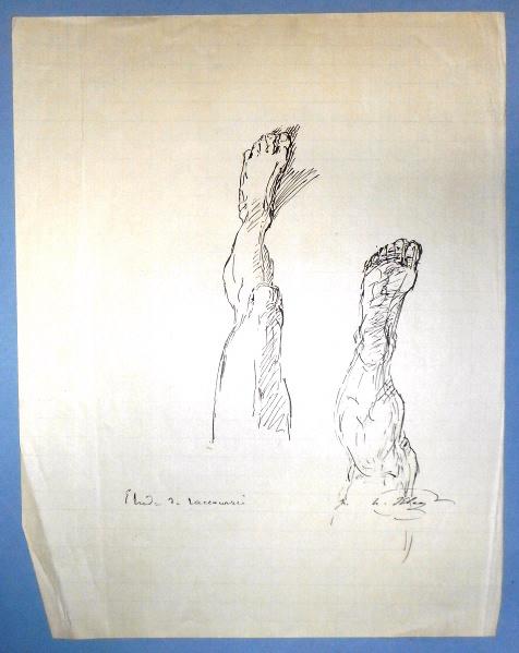 Etude de deux jambes avec pieds