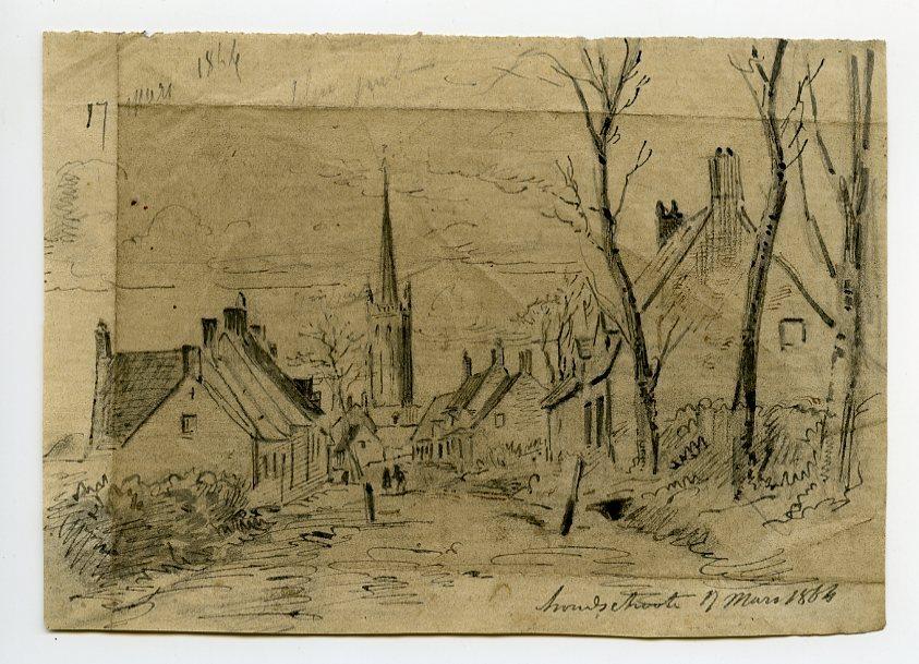 Village en hiver, Hondeshoote, 17 mars 1864