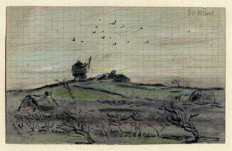 Moulin à vent sur la lande, 30 mars