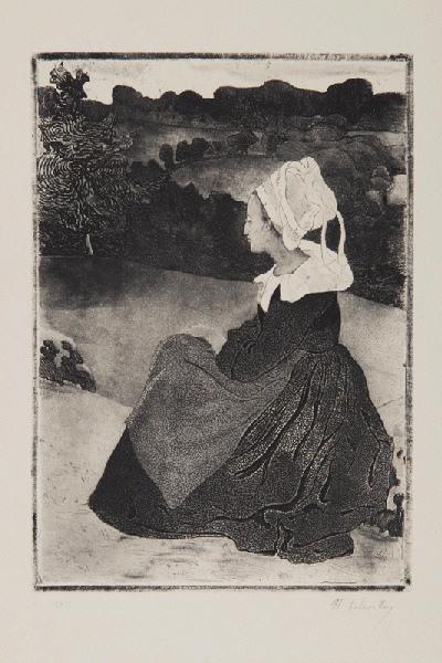 Bretonne en noir ou Bretonne assise