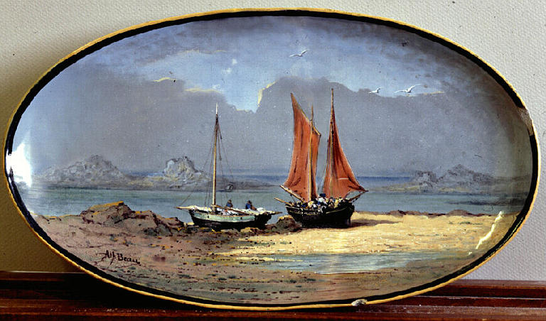 Bateaux de pêche les voiles au sec