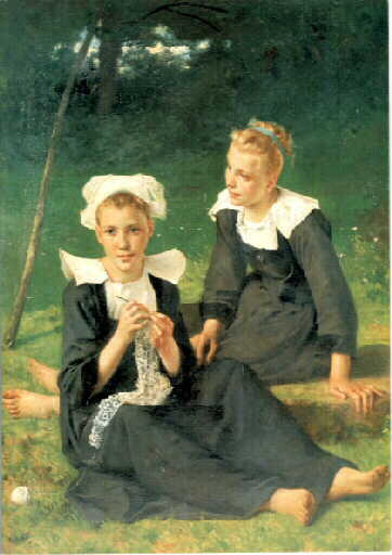 Jeunes dentellières de Beuzec-Conq