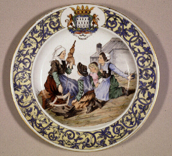 Fileuse et enfants bretons