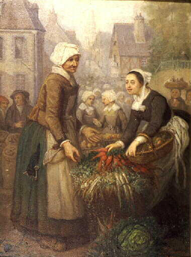 Scène de marché en Bretagne