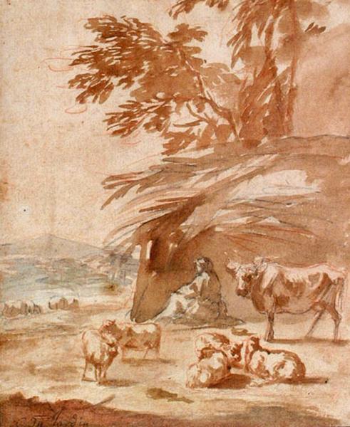 Troupeau dans un paysage