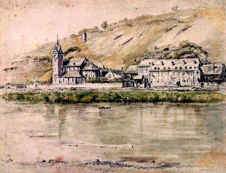 Village au bord d'une rivière ; Paysage