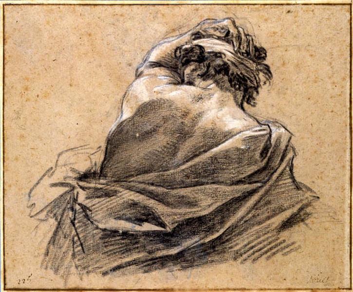 Etude d'homme drapé à mi-corps