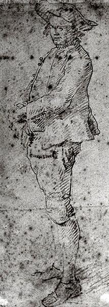 Paysan debout (recto) ; Homme (recto) ; Trois études (verso)