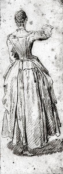 Femme debout vue de dos