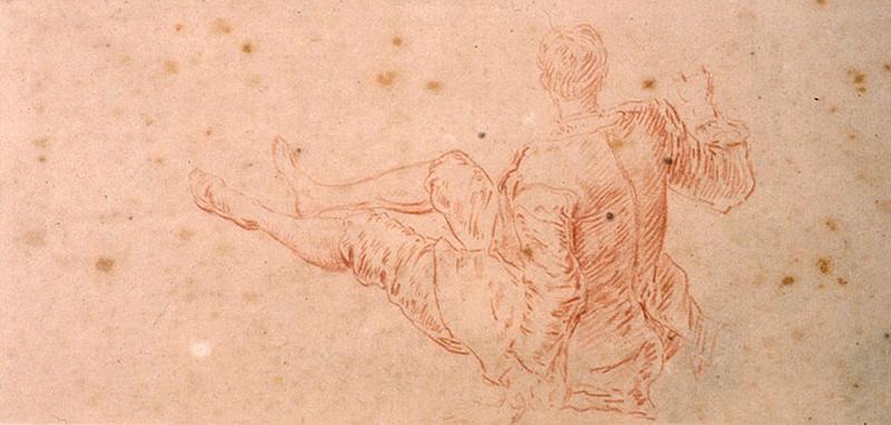 Homme assis à terre (recto) ; Homme, femme (verso)