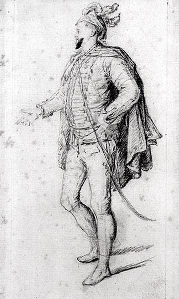 Un charlatan ; Homme en habit militaire