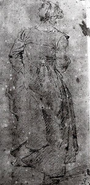 Paysanne vue de dos (recto) ; Personnages (verso)