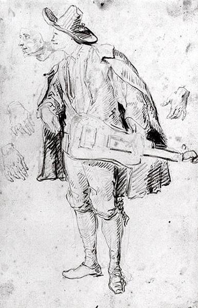 Homme tenant un instrument de musique