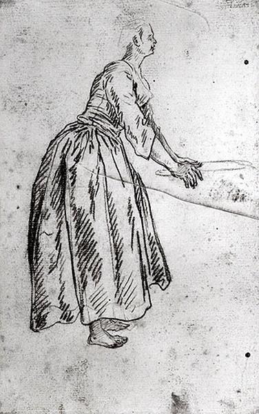 Femme debout, de profil