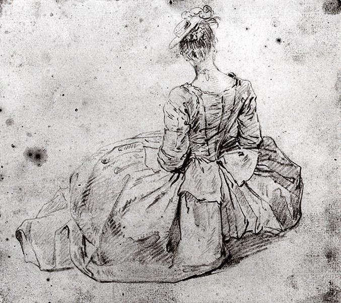 Femme assise vue de dos