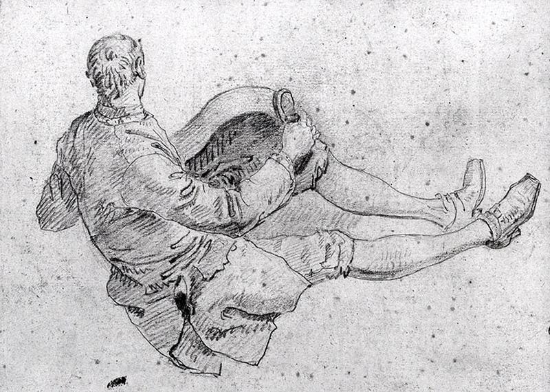 Homme à demi étendu