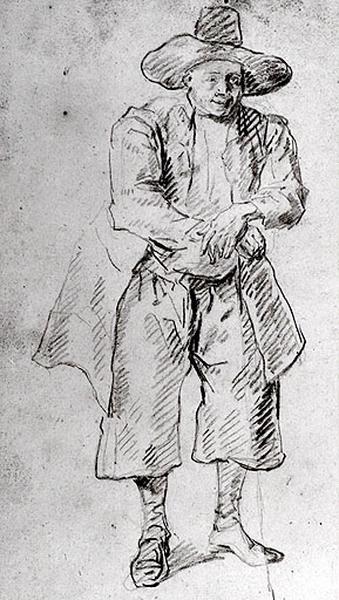 Homme debout, les mains croisées