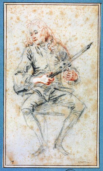 Jeune musicien accordant son violon