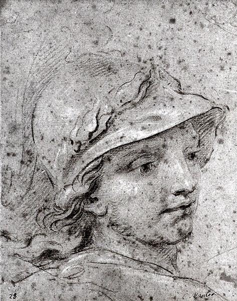 Tête casquée (recto) ; Croquis (verso)