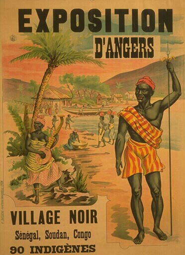 Exposition d'Angers / village noir / Sénégal, Soudan, Congo / 90 indigènes
