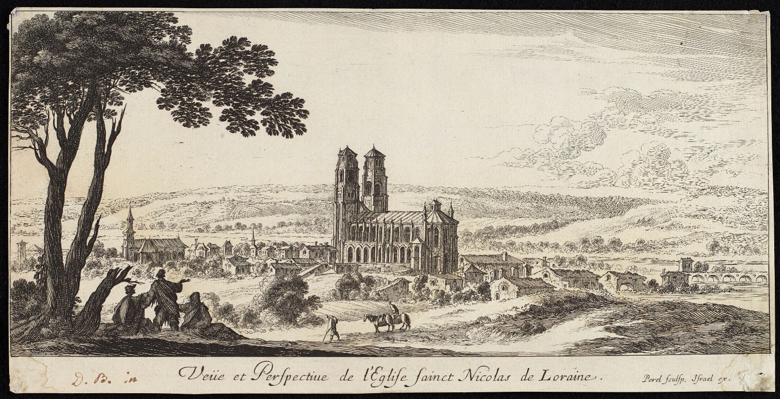Profil de la ville de Nancy et lieux plus remarquables des environs d'Icelle (11) : Vue et perspective de l'Église Saint-Nicolas de Lorraine