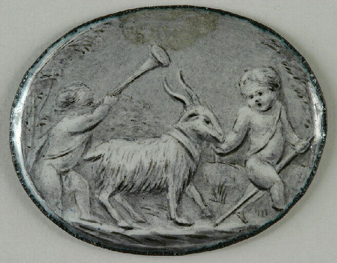 Enfants jouant avec une chèvre