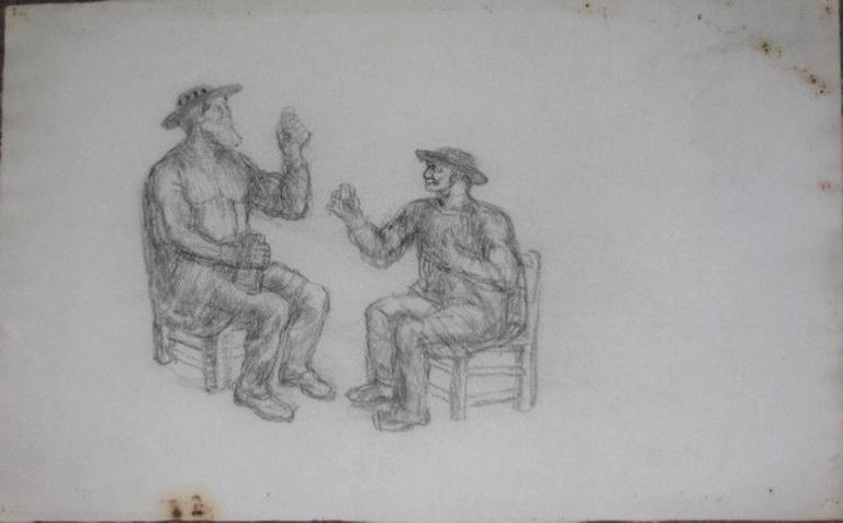 Deux hommes assis (Titre factice)