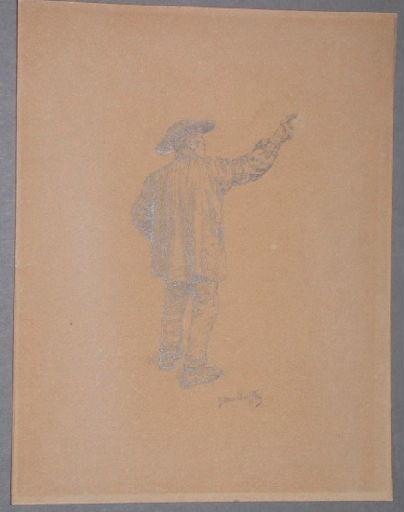 Homme debout de 3/4 arrière