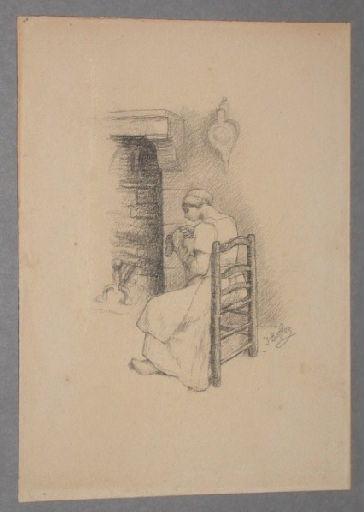 Femme assise sur une chaise (Titre factice)