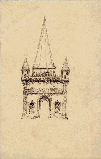 Croquis : porte de ville (Titre factice)