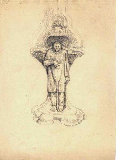 Projet d'un pied d'objet en étain (Titre factice)
