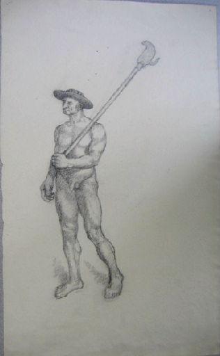 Homme nu marchant à gauche (Titre factice)